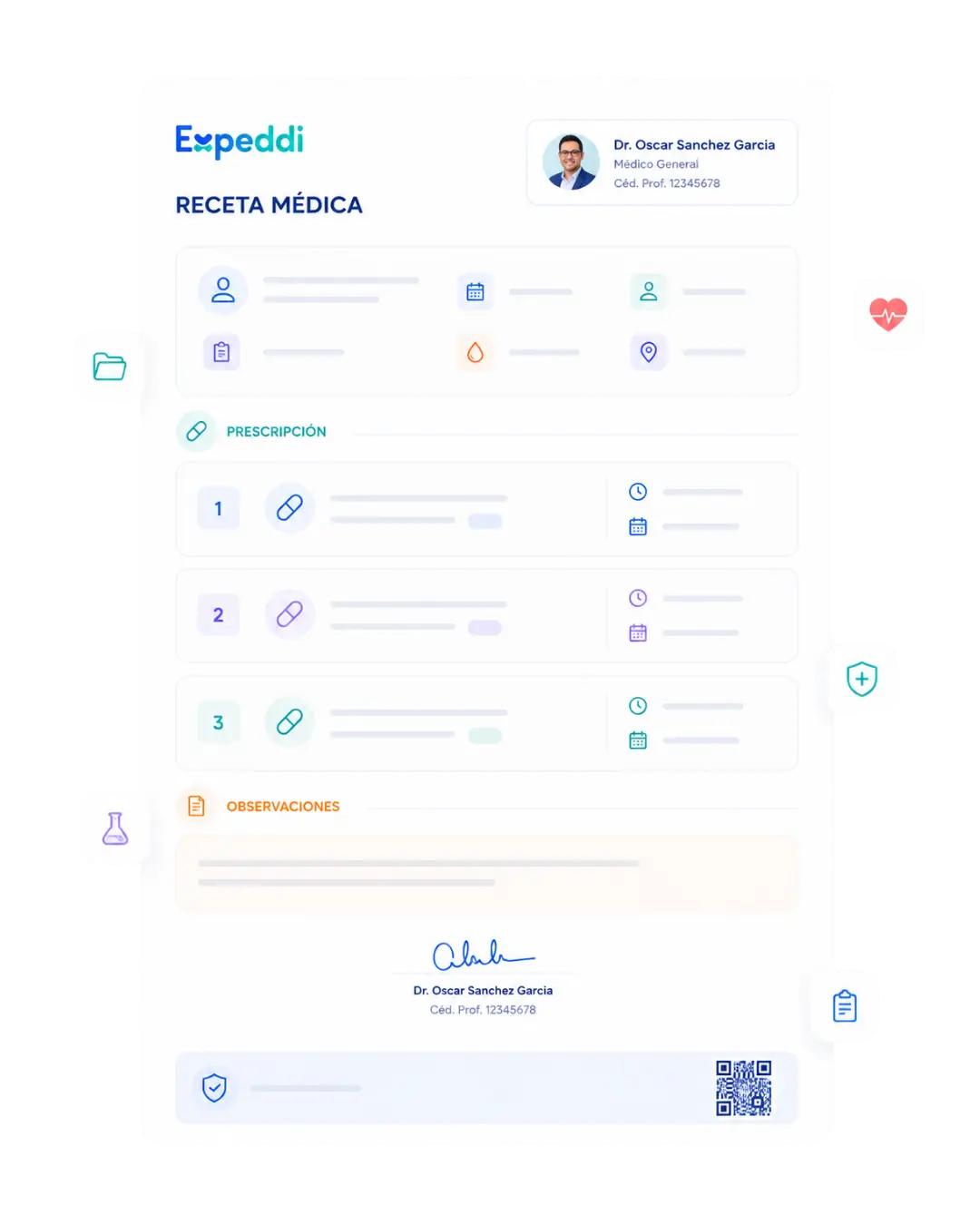 expeddi- receta médica del expediente